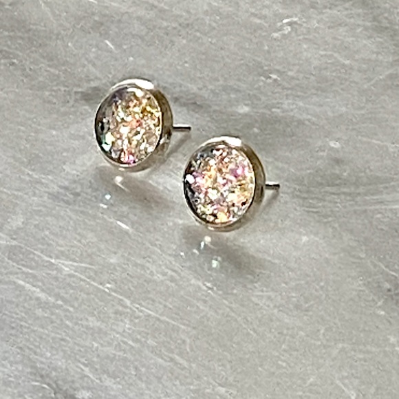 Jewelry - 💎3/$18 Sparkly Druzy Stud Earrings Opal